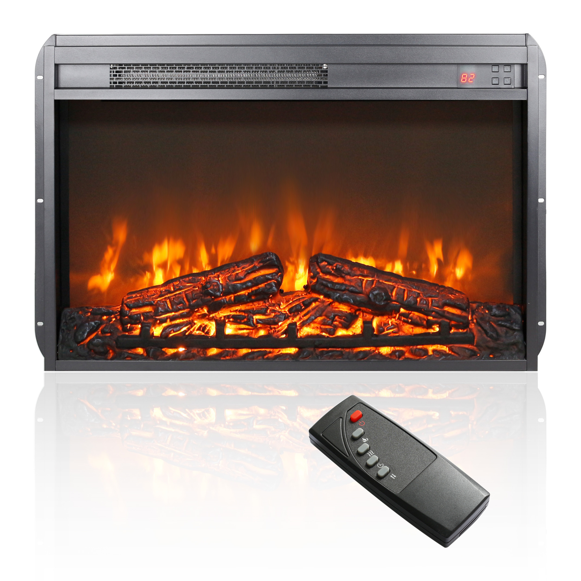 EdenDirect Ventless Electric Fireplace Insert — 26in., 1400W, 5000 BTUs, Realistic LED Flame, Remote Control, Model# NTE103309